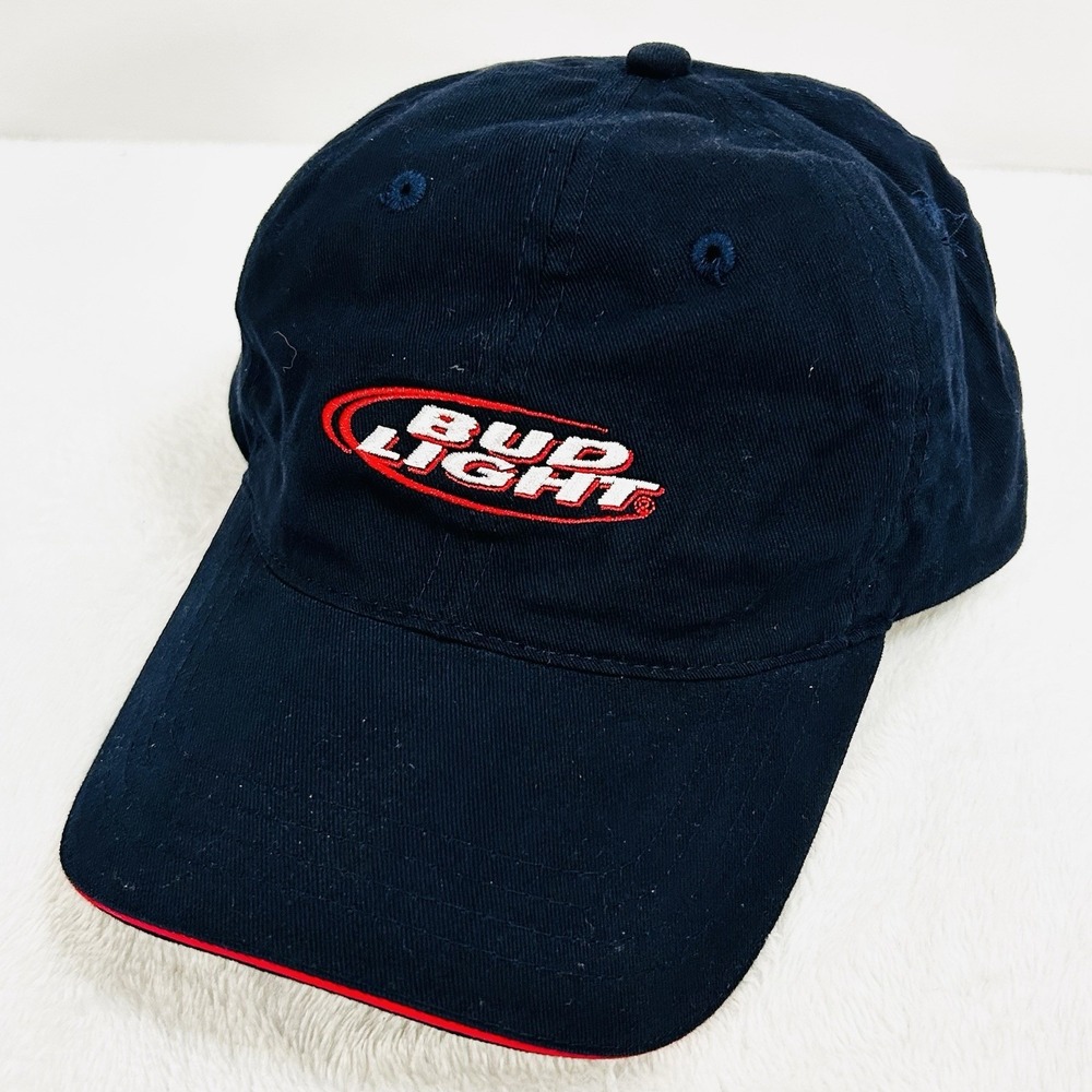 Bud Light‎ Beverage Drink Logo Dad Hat Cap Adjustable Strapback Blue Outdoors